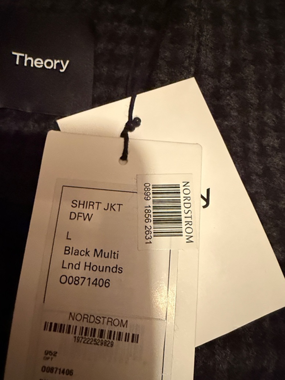 THEORY Houndstooth Wool-Cashmere Shirt Jacket size L - Picture 8 of 8
